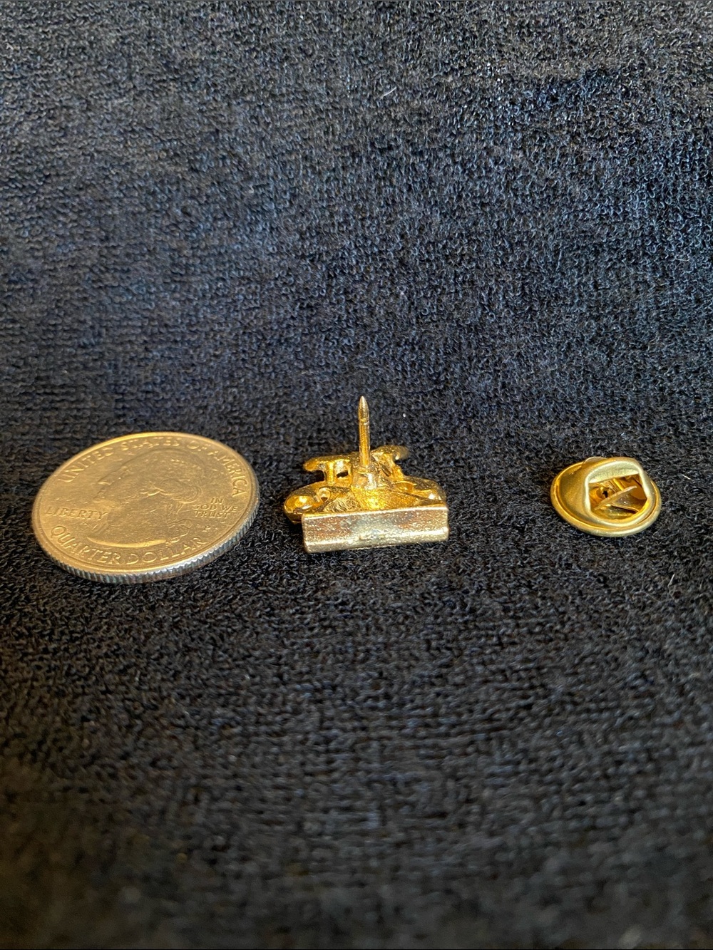 Gold Rhinestone Telephone Pin Brooch - Picture 3 of 3